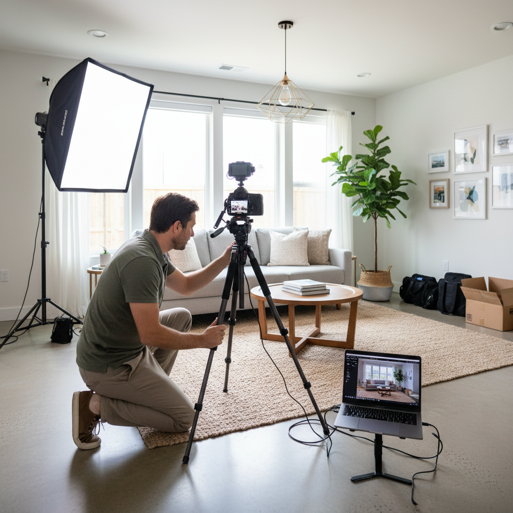 Fotografo professionale al lavoro