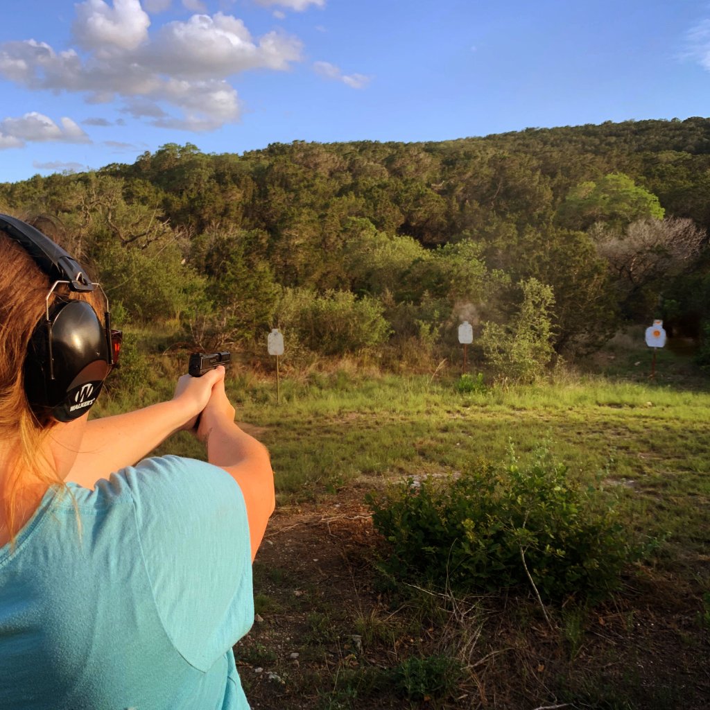 Private sporting range with steel targets and structured lanes on Texas ranch
