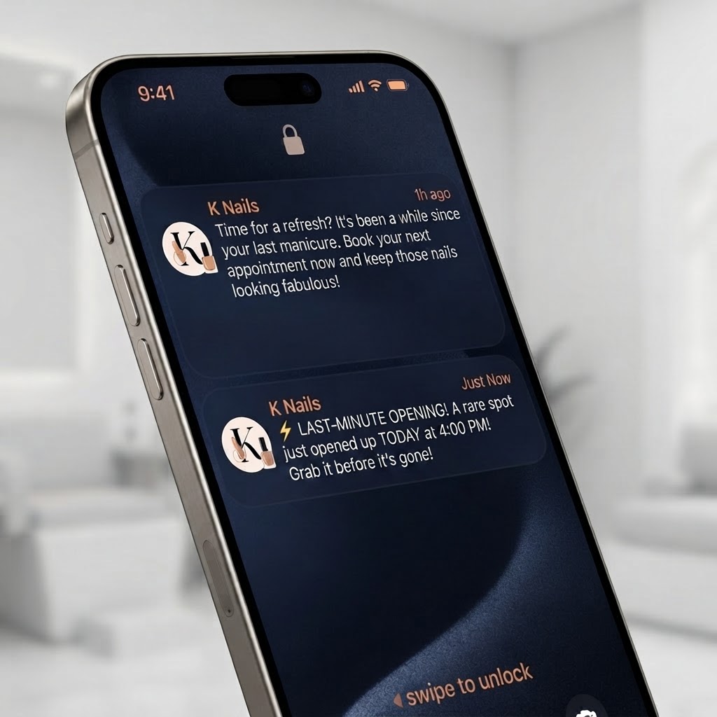 K Nails push notifications
