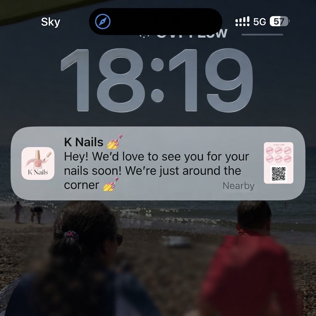 K Nails nearby reminder