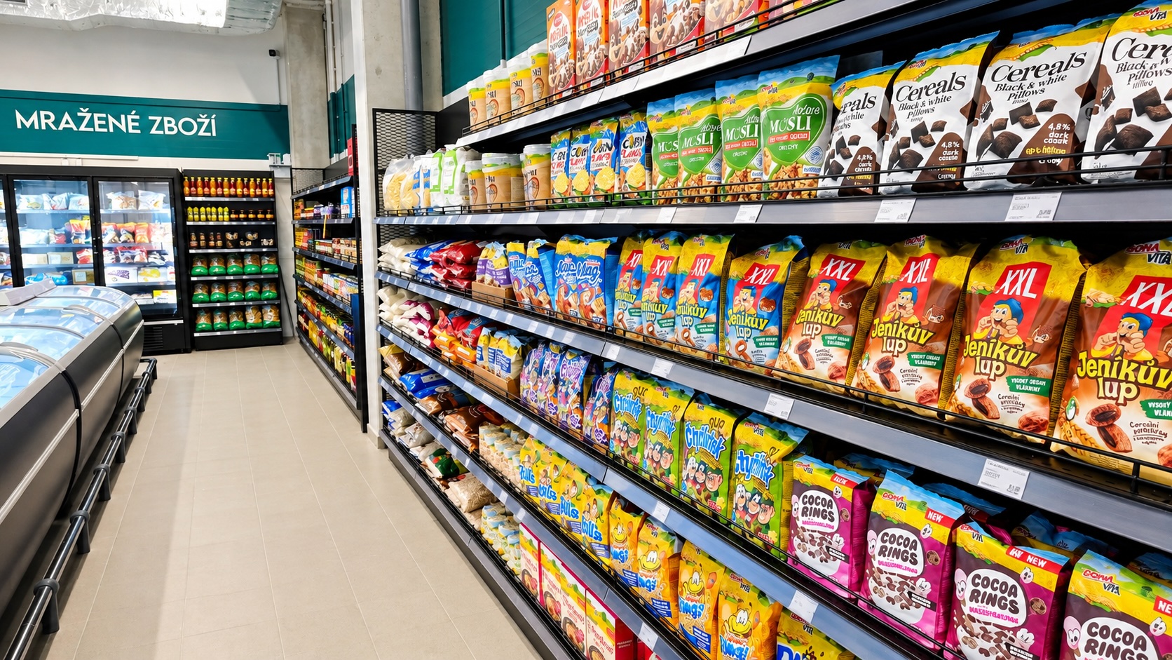 Interiér prodejny Garant Food Market Zdice