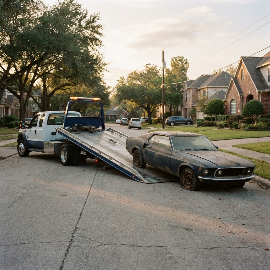 Fast Junk Car Towing Along the I-45 South Corridor: What to Expect
