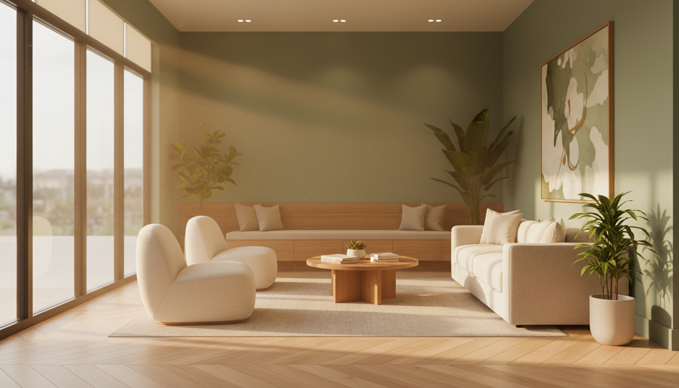 Serene modern dental clinic bathed in warm natural light