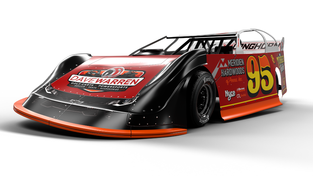 Dirt late model racing action