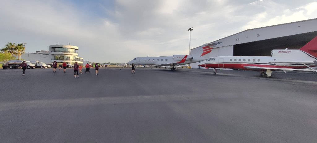 Team at aircraft