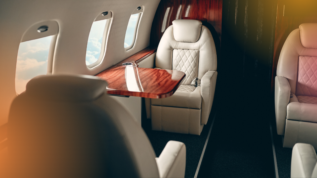 Luxury private jet interior