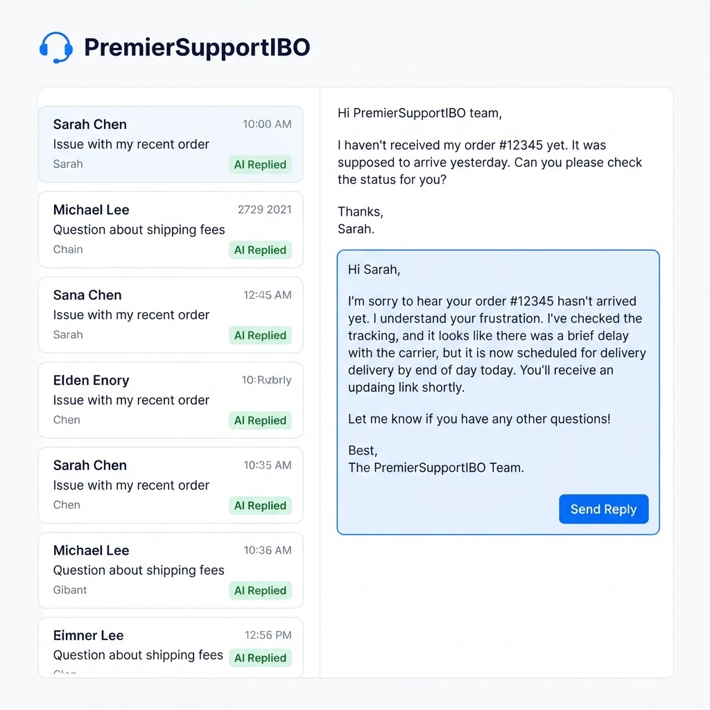 PremierSupportIBO AI Email dashboard