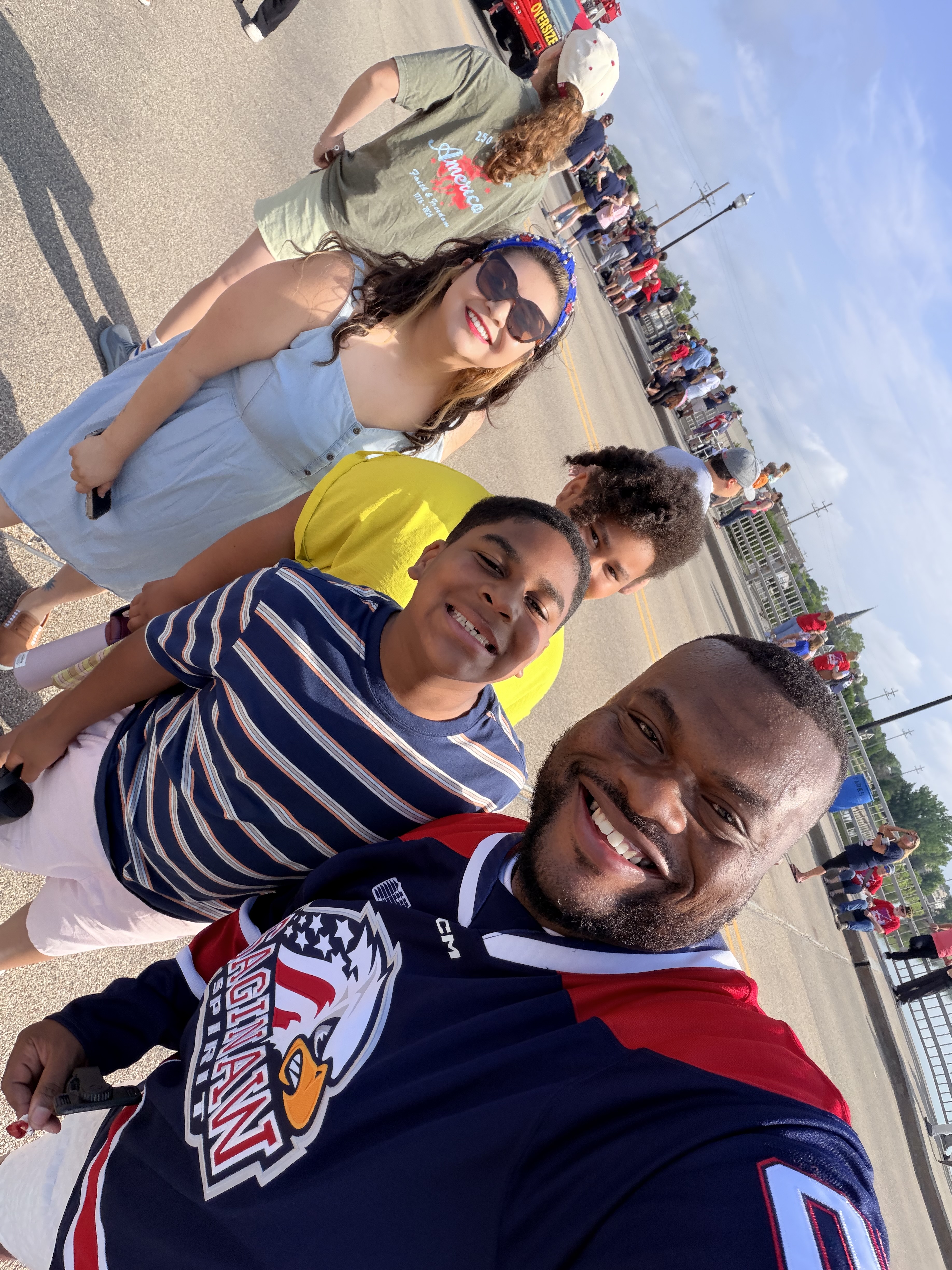 Charles with community members at a Saginaw event