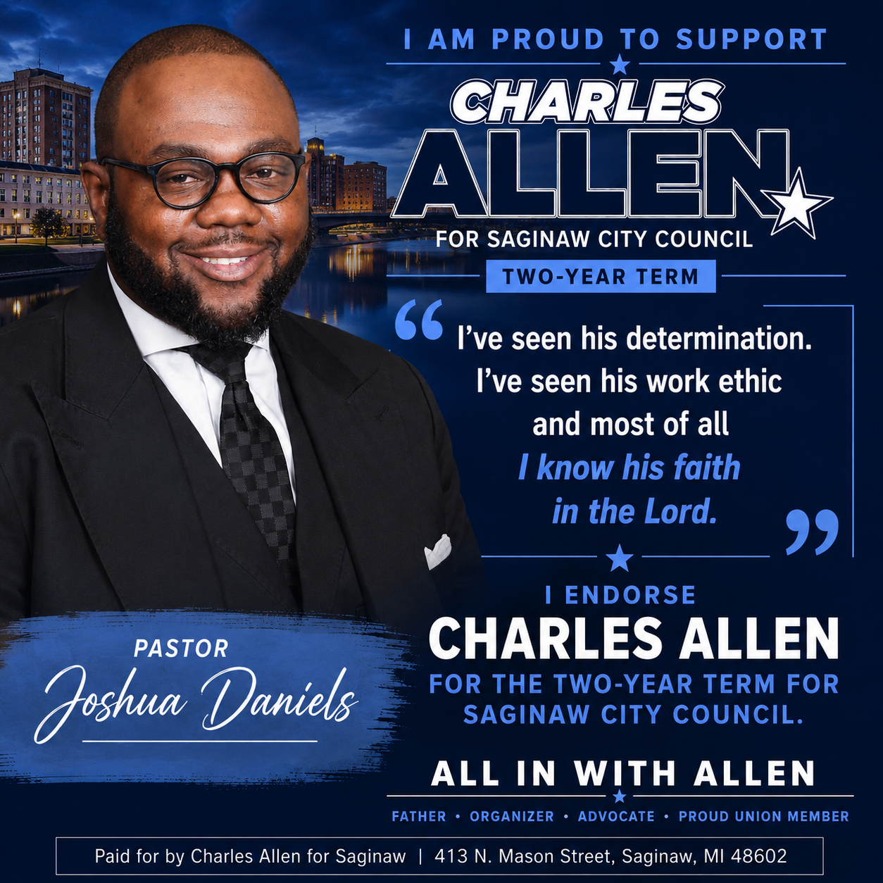 Endorsed by Pastor Joshua Daniels