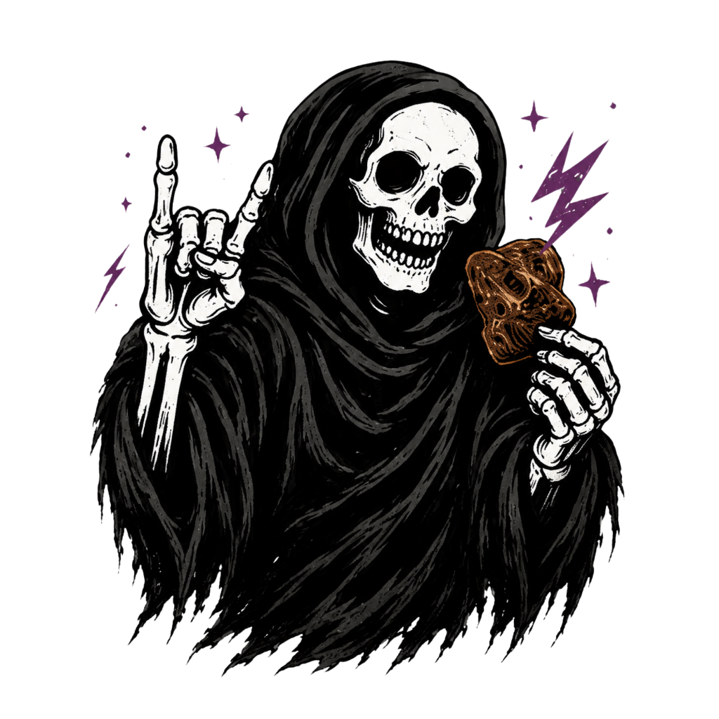 Killer Chips reaper holding a chip