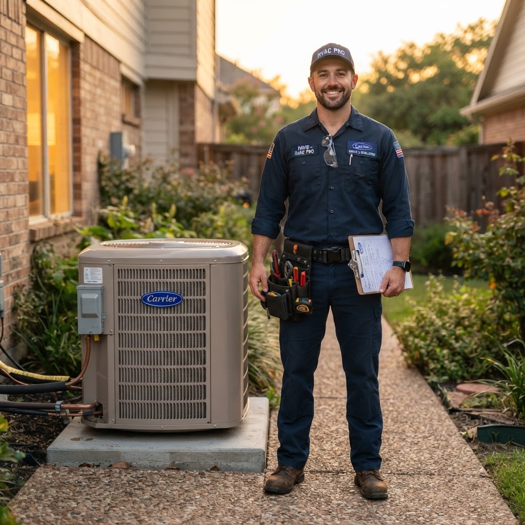 Professional HVAC technician ready to take your call