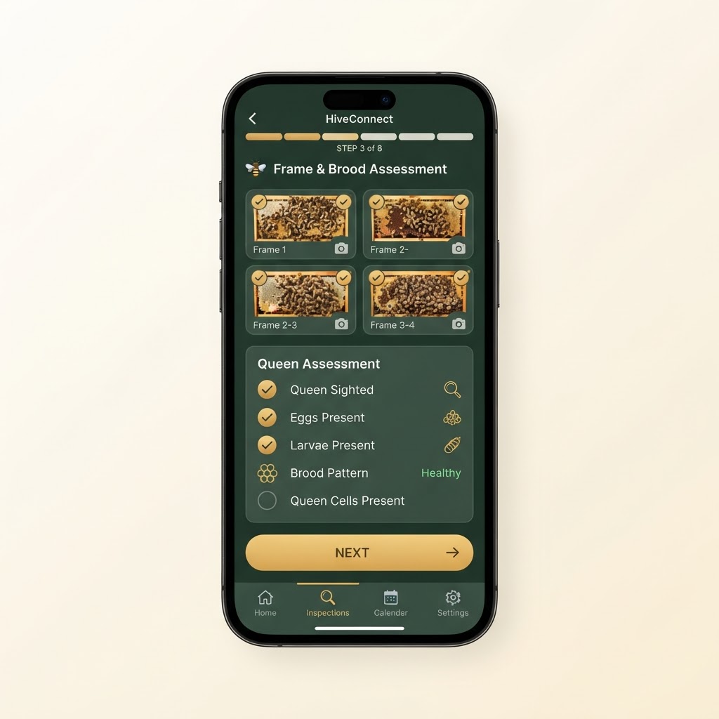 ColonyIQ Guided Inspection Wizard on a smartphone — step-by-step mobile inspection workflow