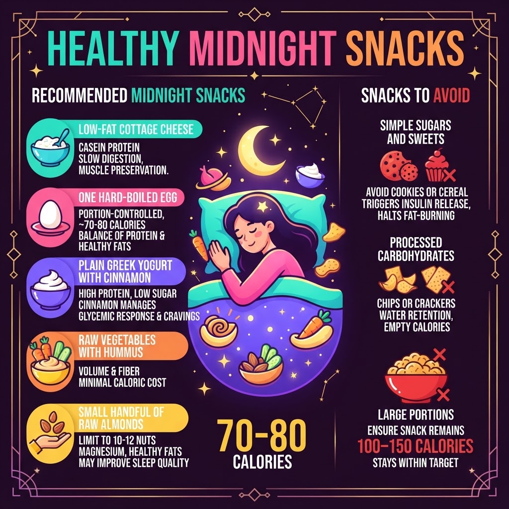 Please generate a visually appealing image of the recommended healthy midnight snacks without distortions or mistakes!