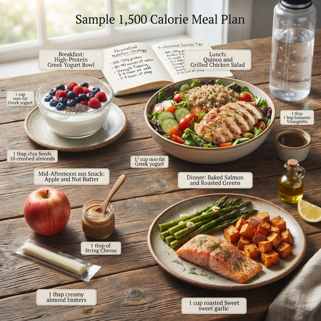 Please generate a visually striking image of this meal plan! No distortions or misspellings!