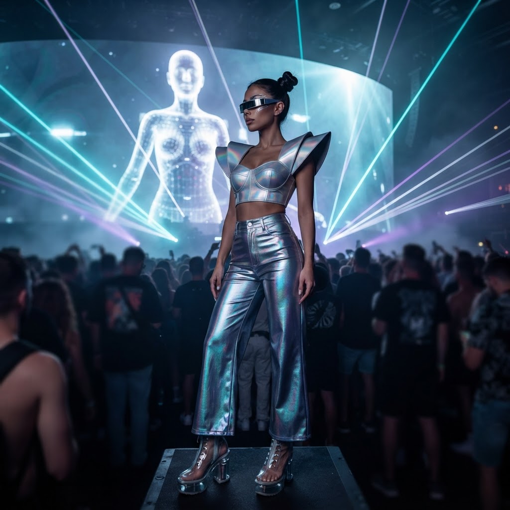 Please generate an image showing a completely different outfit idea I should wear to anyma!!