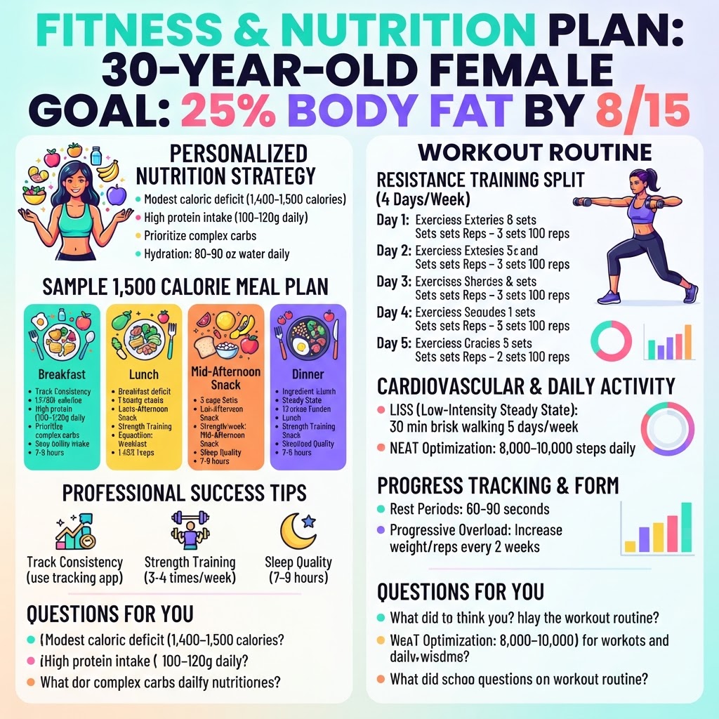 Please generate a visually clear image of this workout routine! No mistakes or distortions! Use a light background!