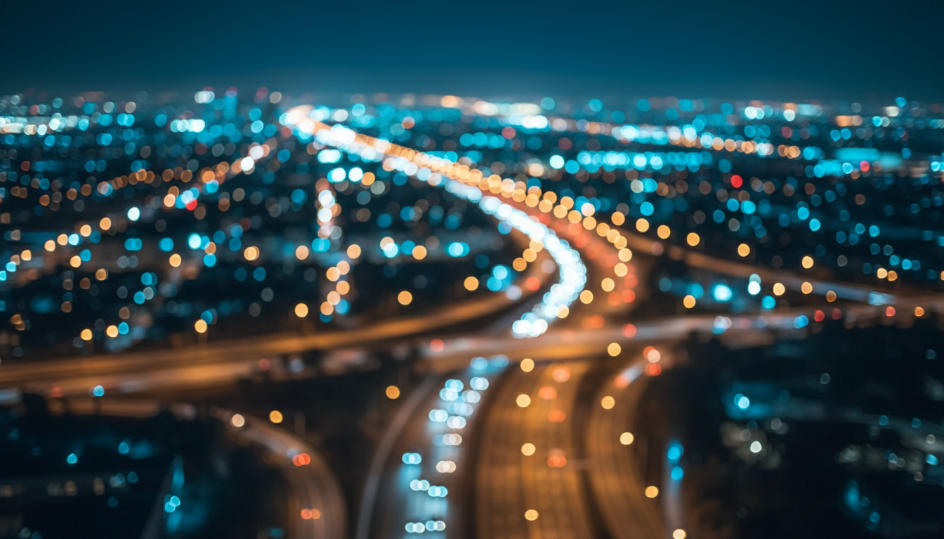 West Coast highway at night