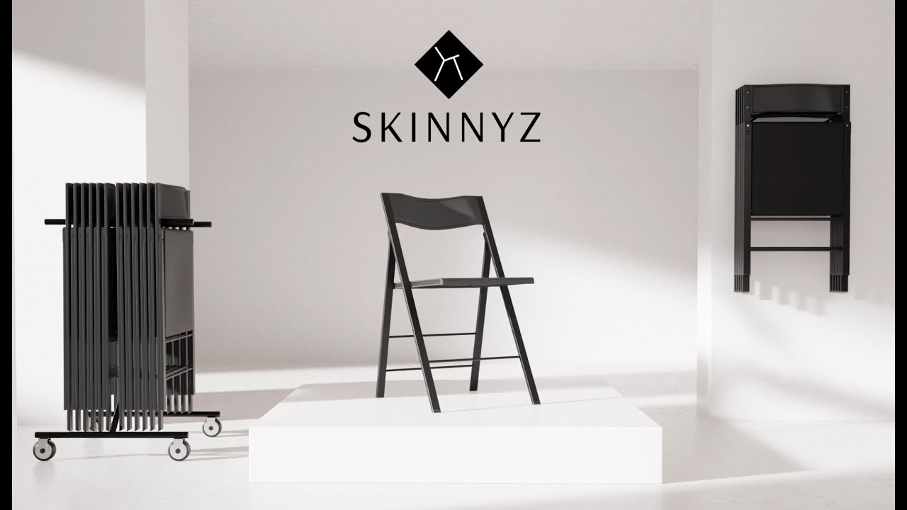 SKINNYZ premium folding chair in a modern dining room