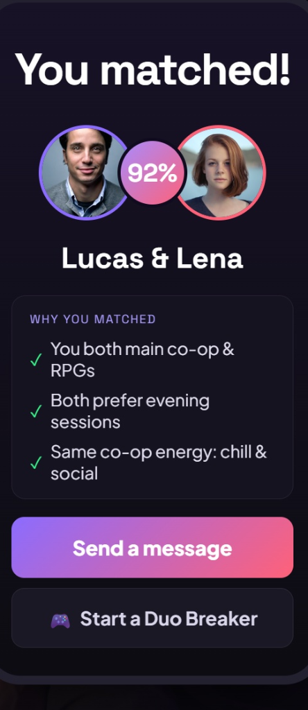 It's a Duo, not just a match
