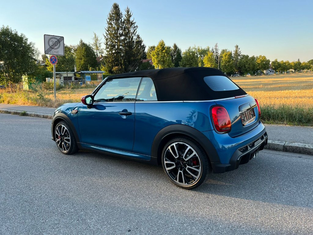 MINI John Cooper Works Cabrio (Blue) rear view - DeGa Auto