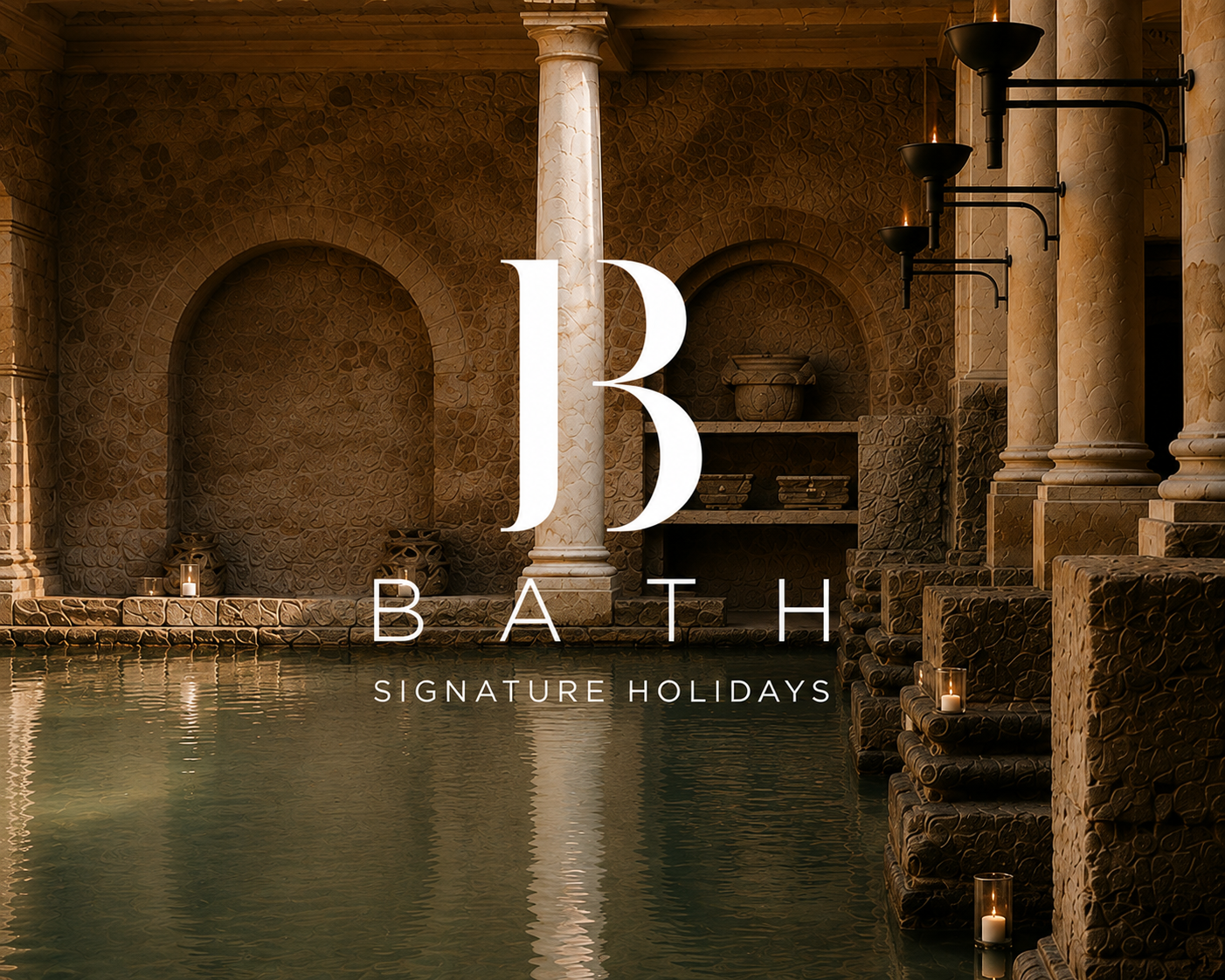 Bath Signature Holidays — Roman thermal pool by torchlight