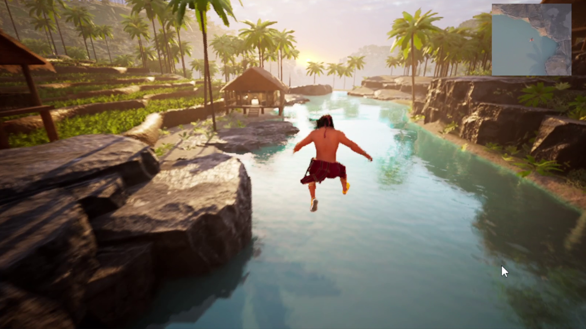 Batikan — a Bagani leaps across a tropical river at golden hour