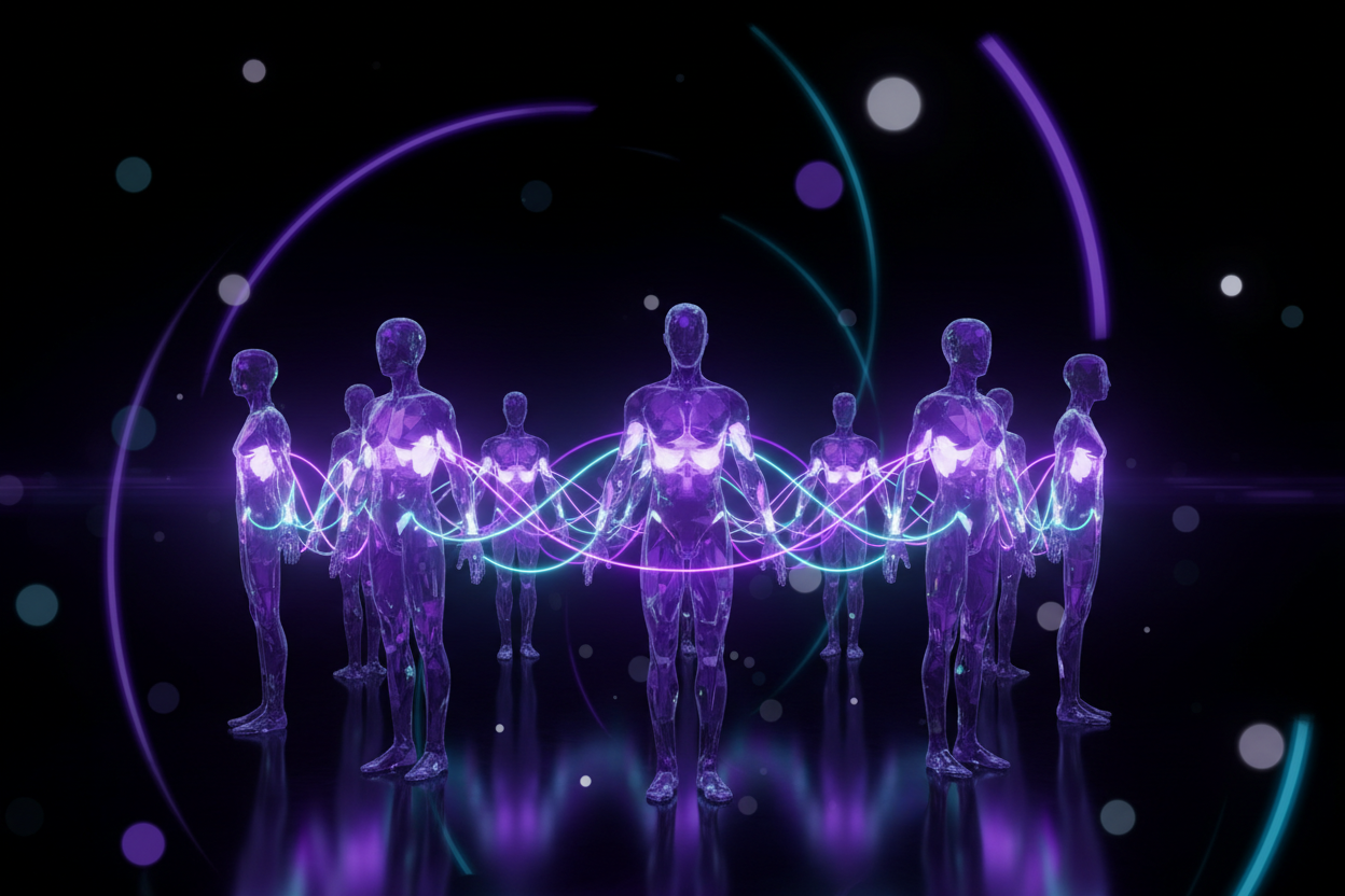 Abstract visualization of team collaboration and connection