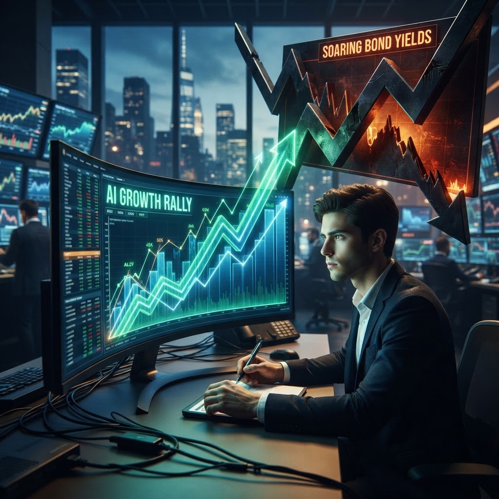 Wall Street AI rally faces risks from soaring bond yields.
