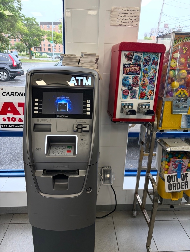 ATM and vending machines inside