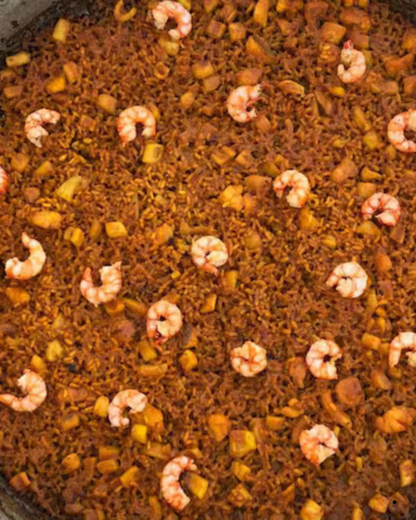 Arroz de Senyoret — marisco pelado y caldo de pescado de roca