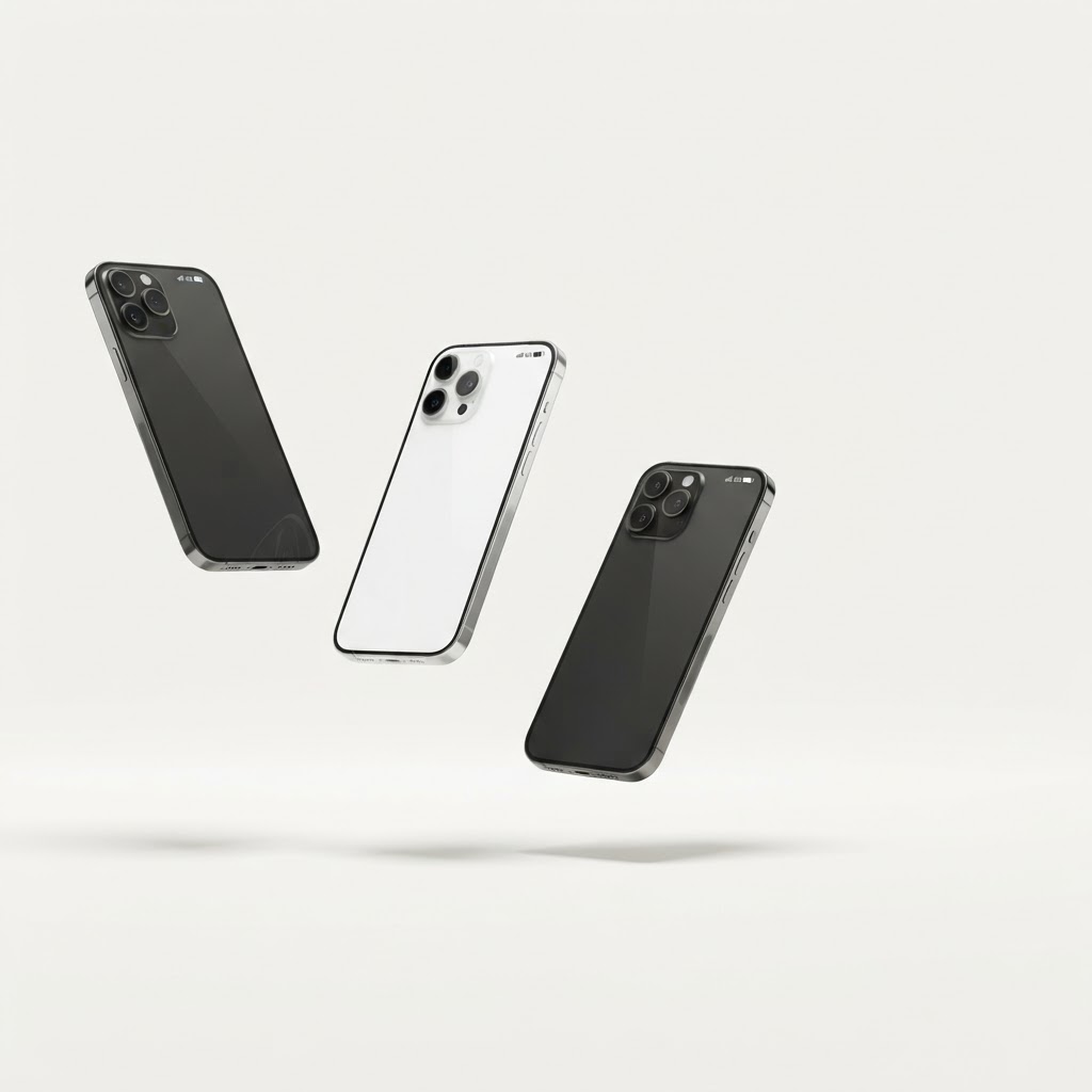 Composition de smartphones modernes sur fond clair — visuel d'illustration