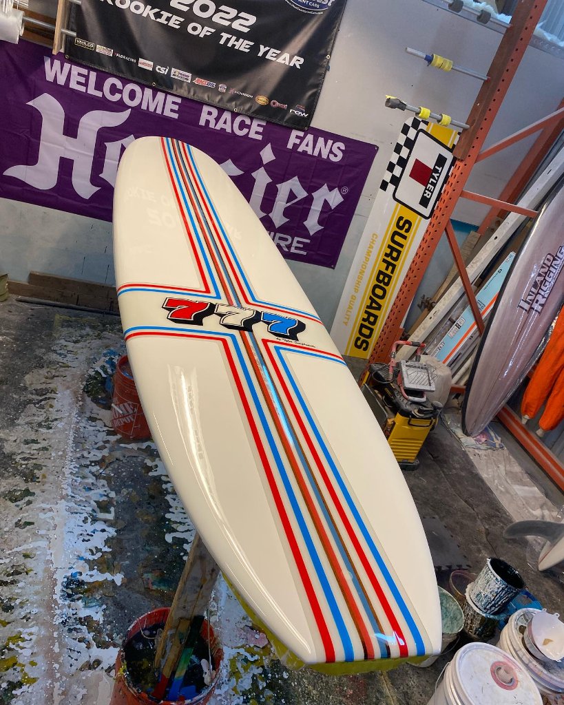 777 blanc pinstripe rouge/bleu — atelier course