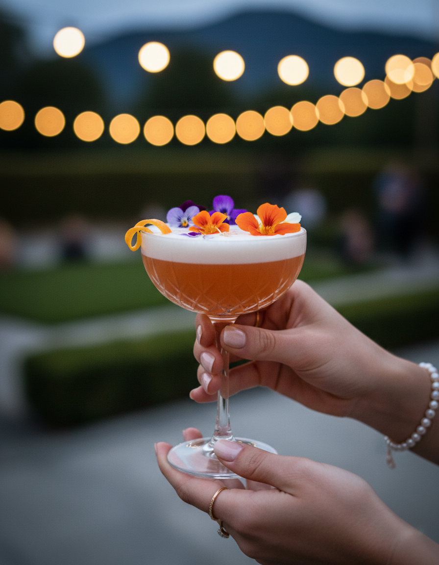 Bartender crafting a cocktail at the Sip and Go mobile bar