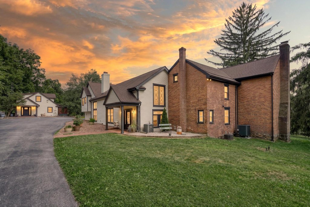Covered entry at twilight