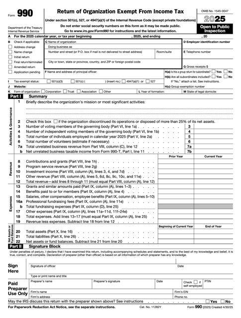 IRS Form 990 — Return of Organization Exempt From Income Tax