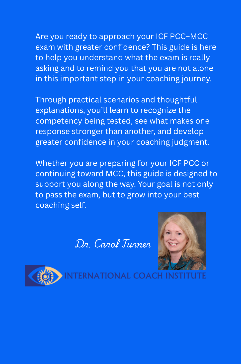 ICI-ICF PCC-MCC Exam Learning Guide — back cover