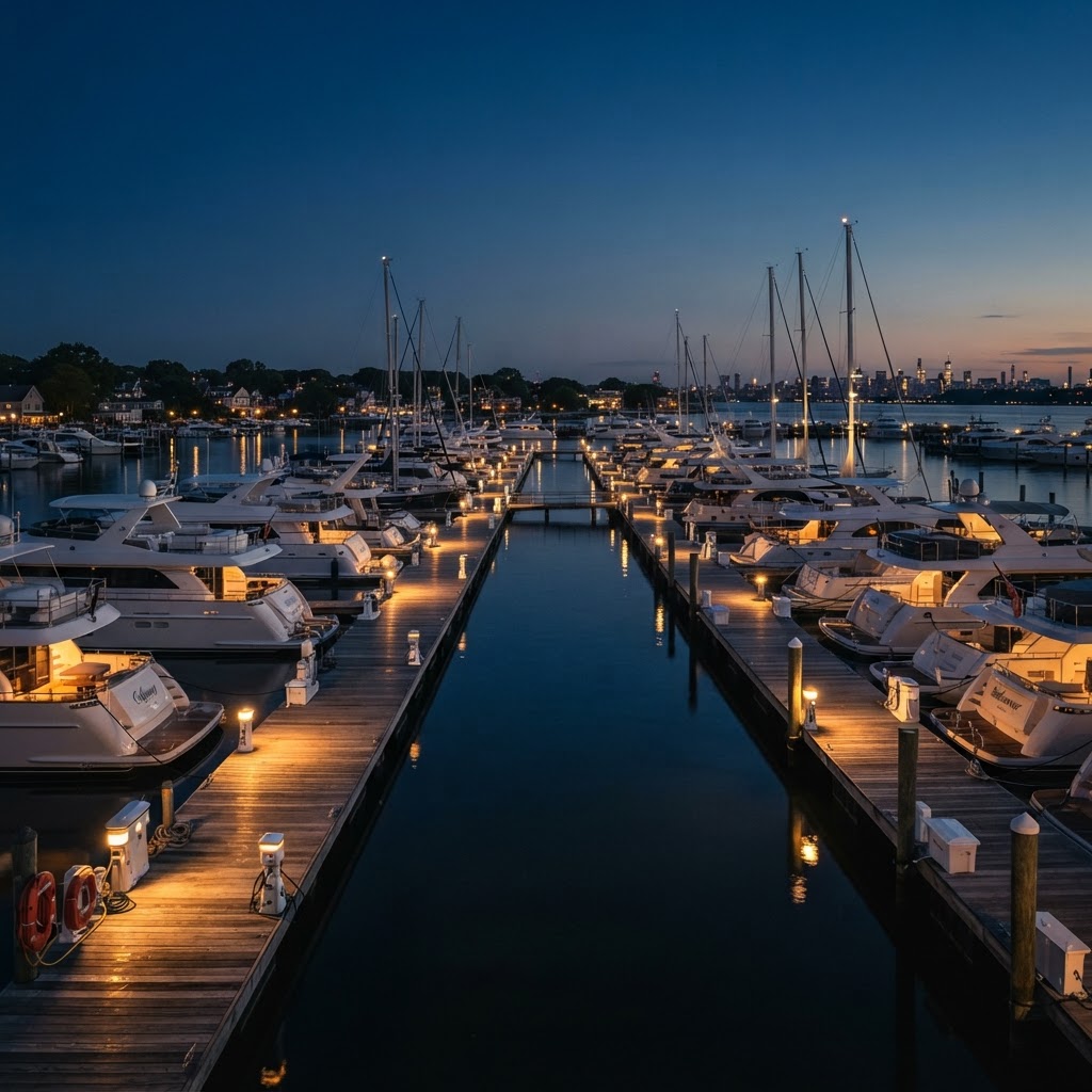 Yacht marina at City Island, New York