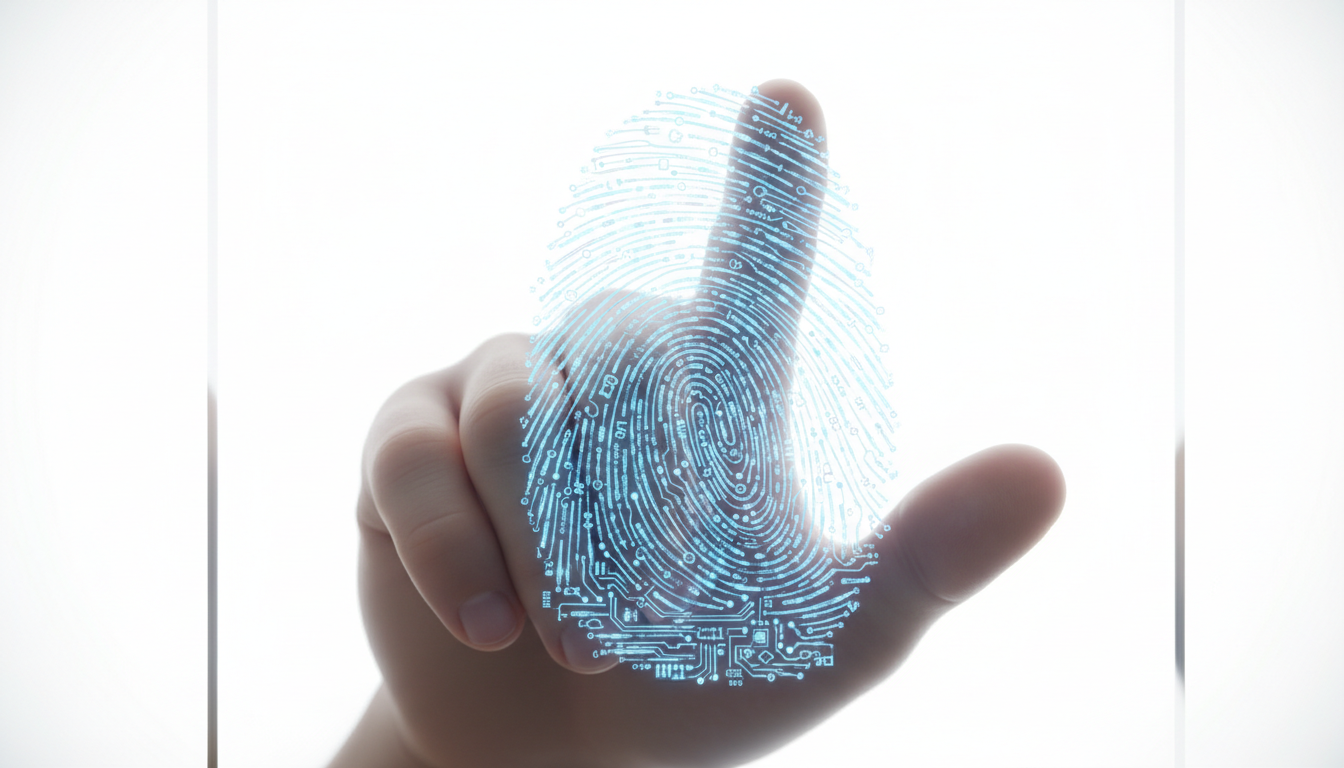 Impronta digitale che si trasforma in codice — la filosofia Creo srl
