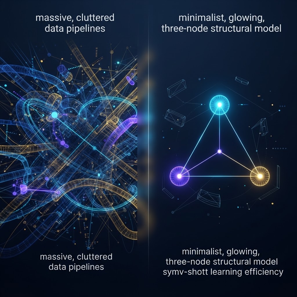 Vergleich zwischen ineffizienten Big-Data-Pipelines und ressourceneffizienter Few-Shot-Architektur.