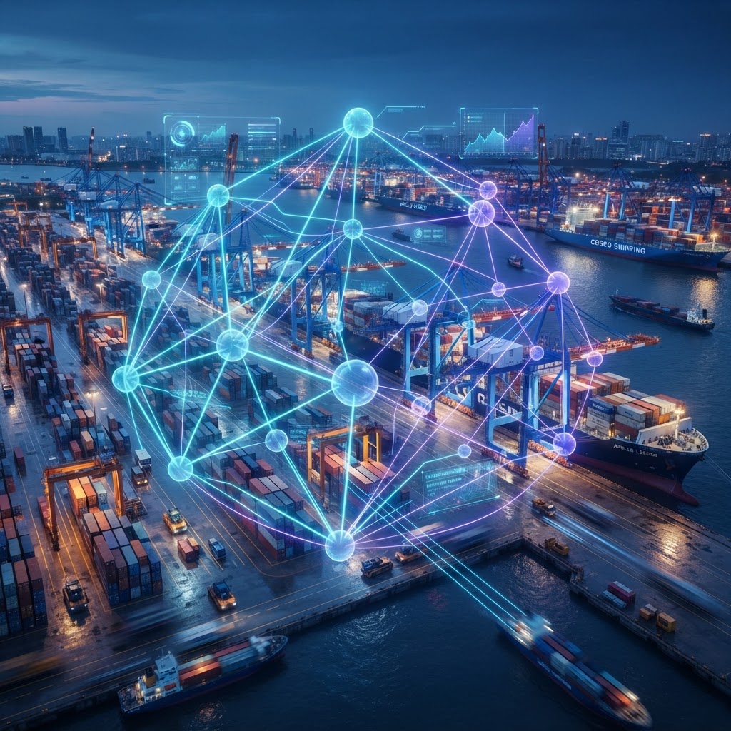 Graph Neural Networks berechnen dynamisch CO2-optimierte Transportrouten im Hafen