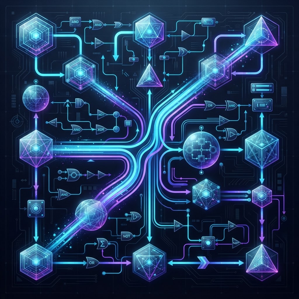 Architekturskizze eines autonomen Multi-Agenten-Systems mit Routing-Logik und Tool-Use-Integration