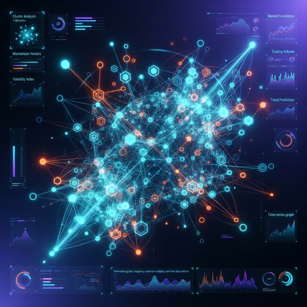 Darstellung eines Graph Neural Networks zur Identifikation von Clustern in Markttrends