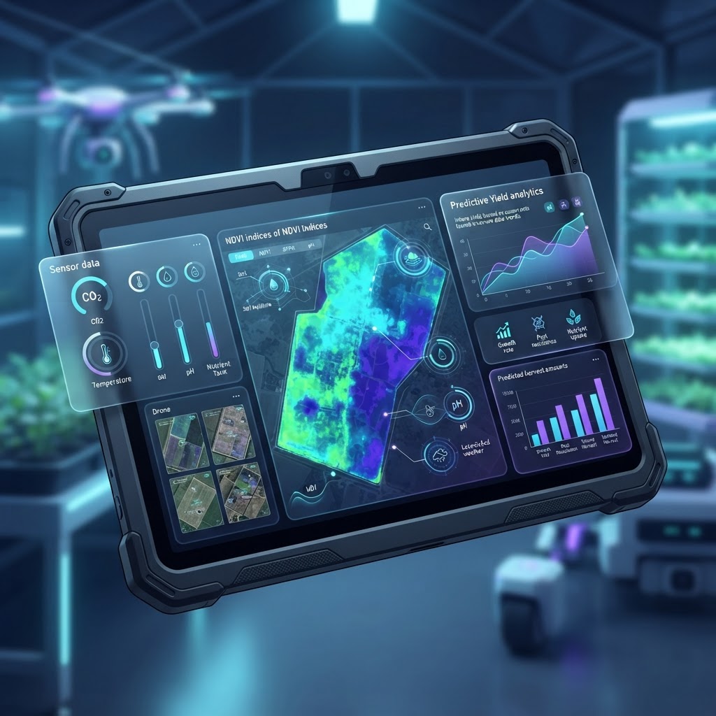 Digitales Agrar-Dashboard mit Heatmaps und prädiktiven Analysen zur Ernteoptimierung