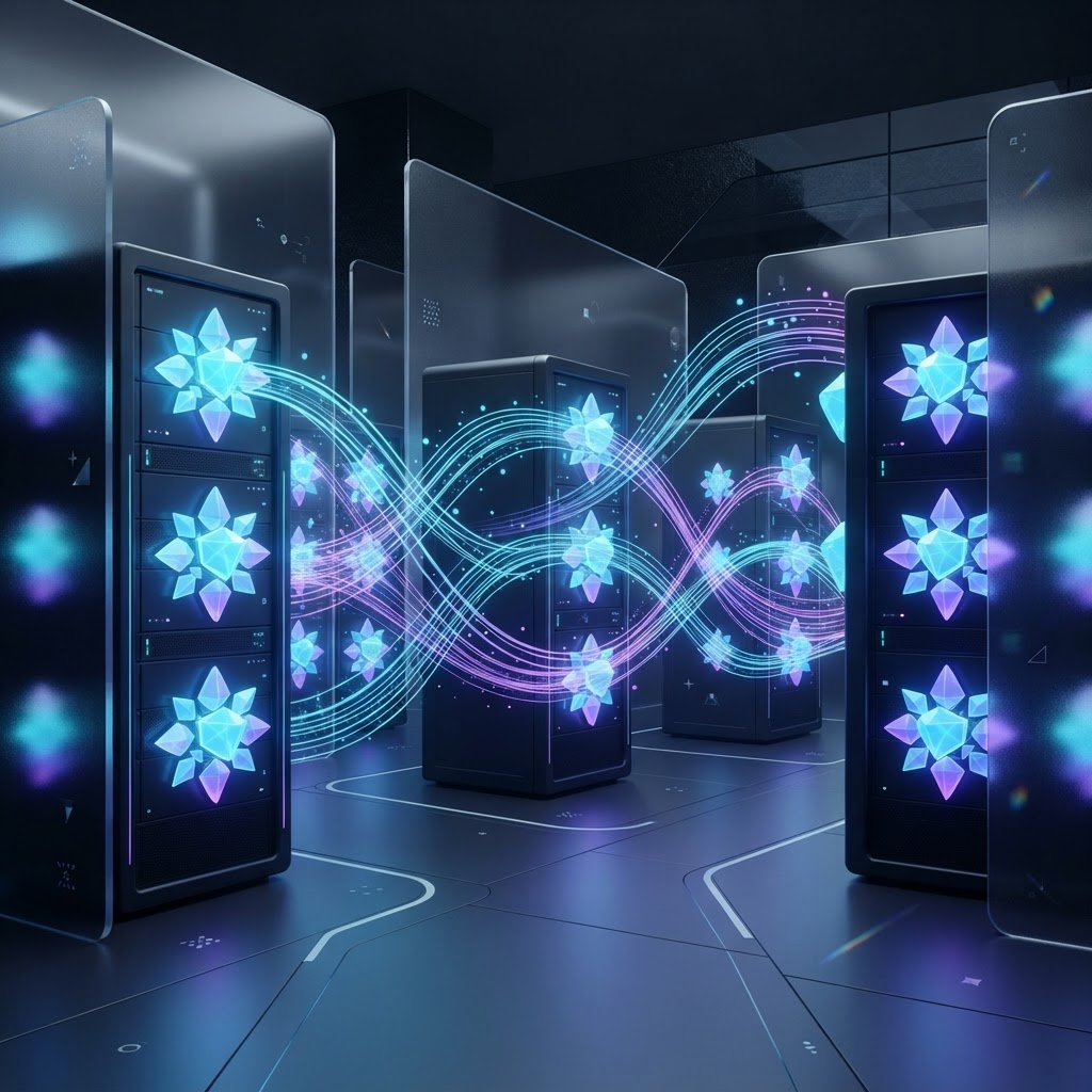 Visualisierung der Private Cloud Compute Architektur von Apple mit verschlüsselten Datenströmen