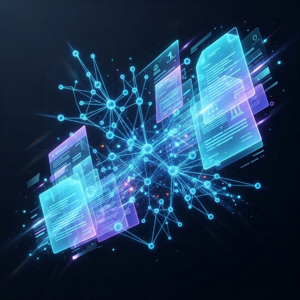 Vektordatenbank und neuronale Knotenpunkte zur semantischen Analyse von Verträgen