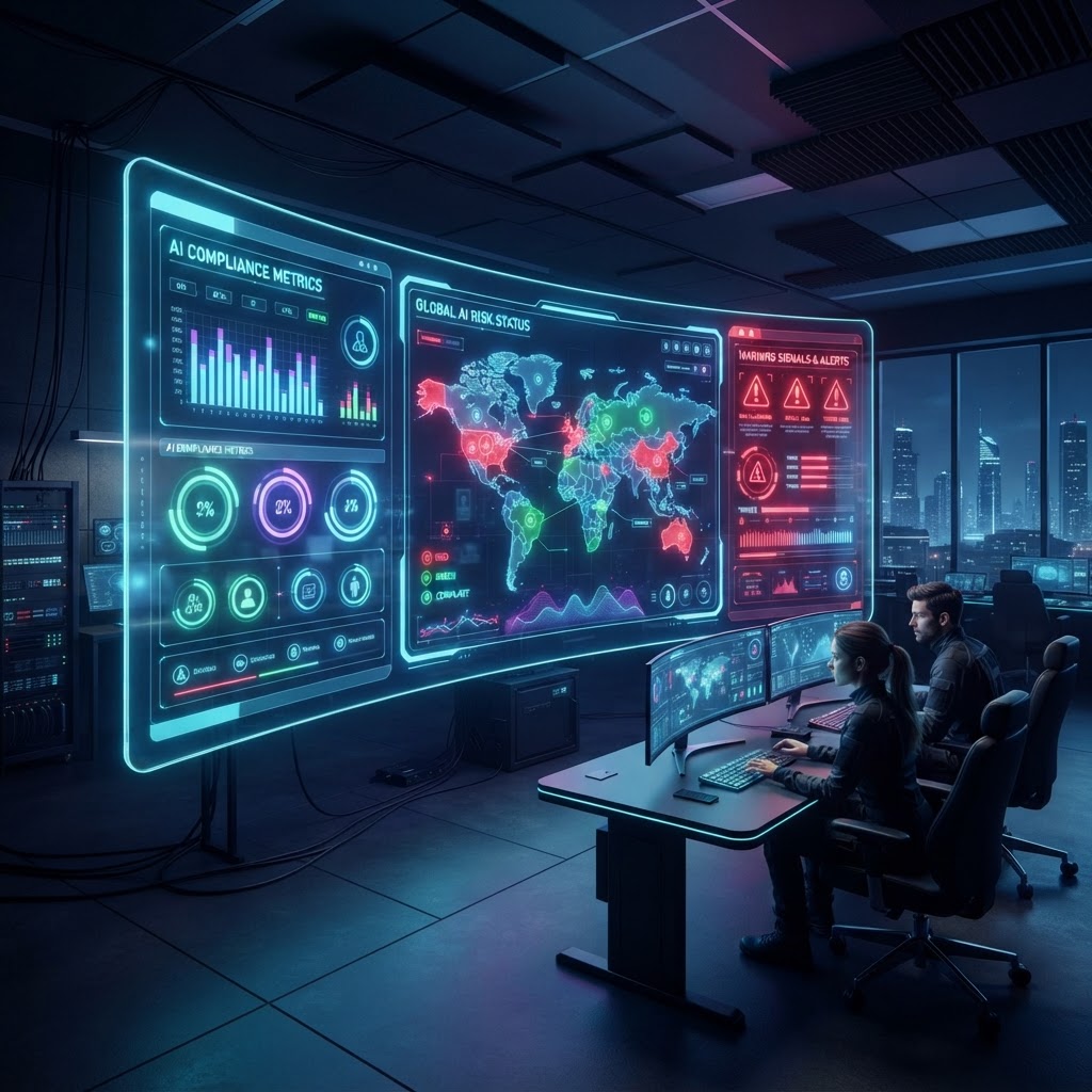 Ein modernes Dashboard zur Überwachung von KI-Compliance und Risikoklassen
