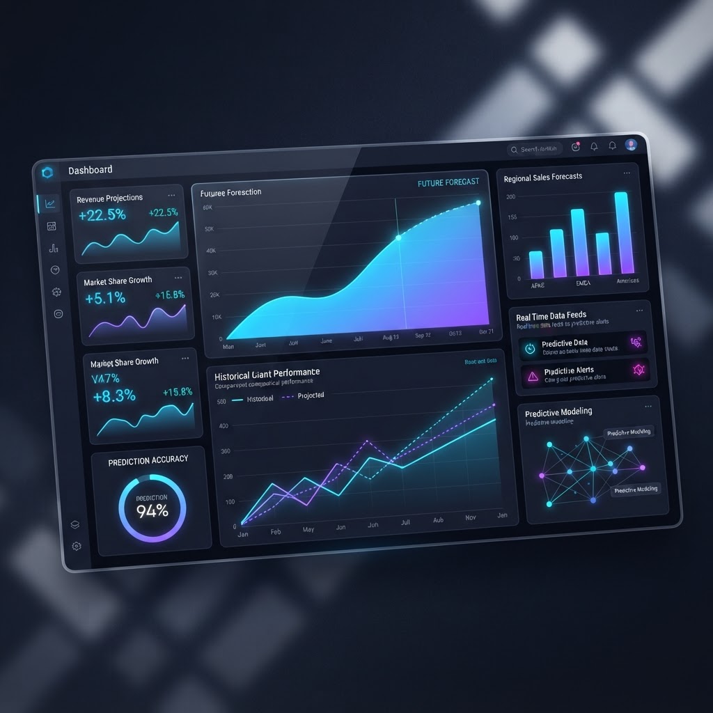 Modernes Predictive Analytics Dashboard mit Vorhersagemodellen für das Kundenverhalten
