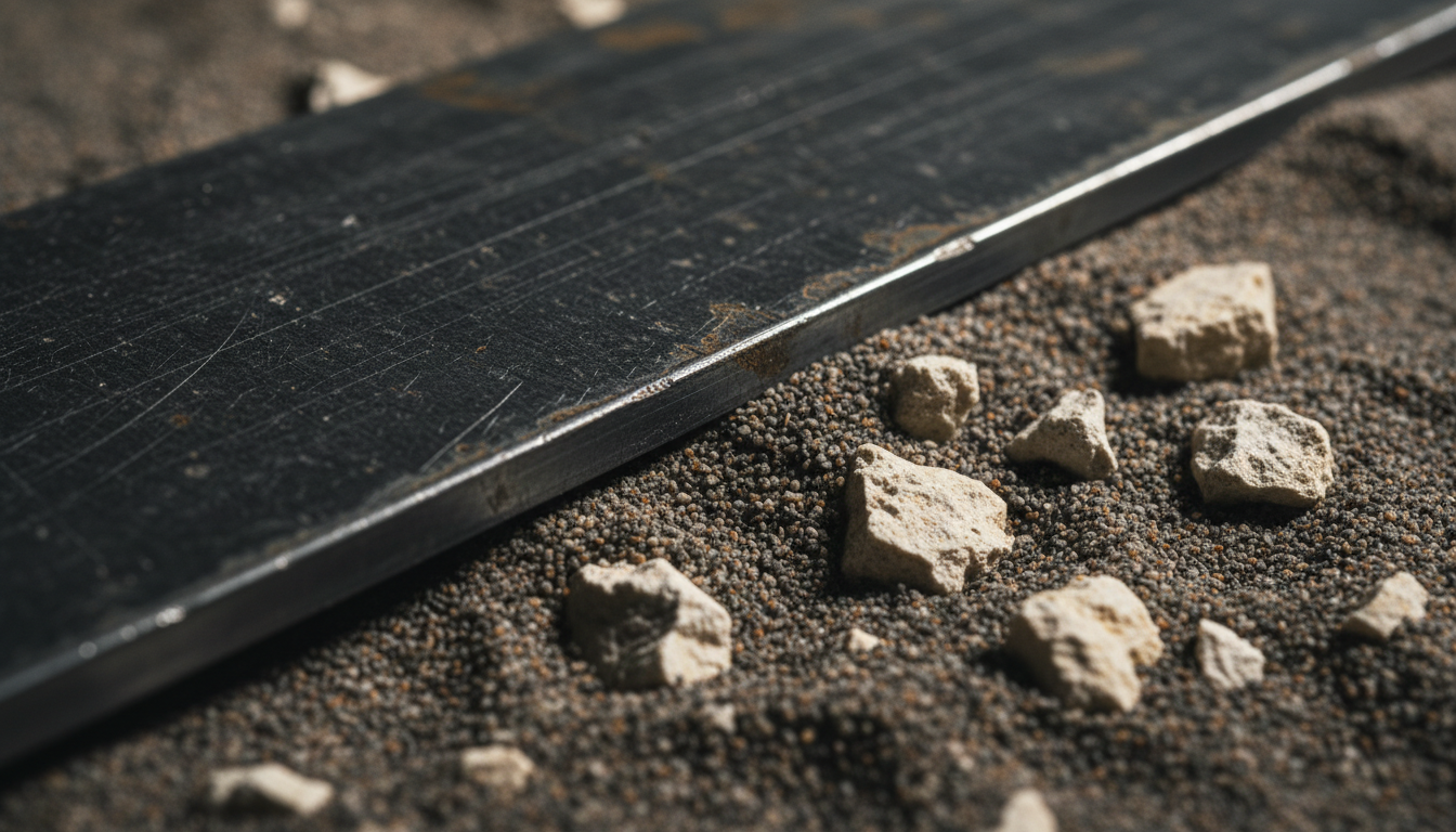 Raw architectural materials — sand, stone, and steel
