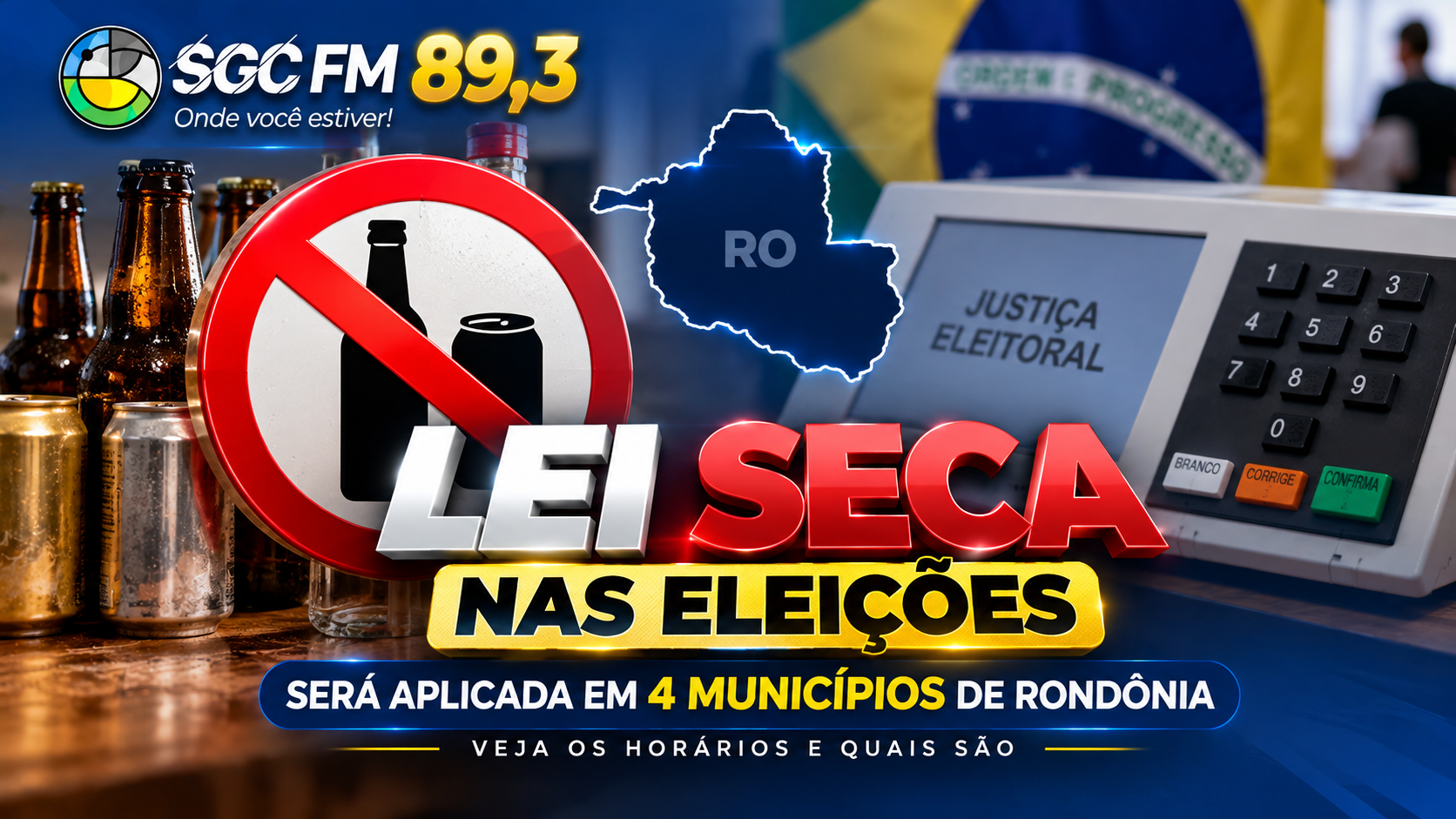 Lei Seca nas eleições será aplicada em quatro municípios de Rondônia; veja horários