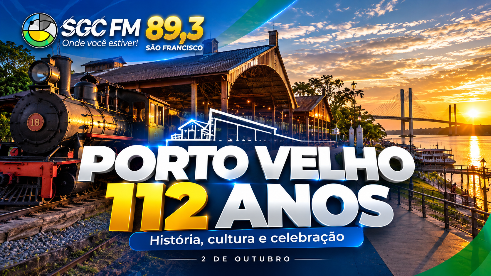 Porto Velho celebra 112 anos com bolo gigante, show aéreo e atrações nacionais